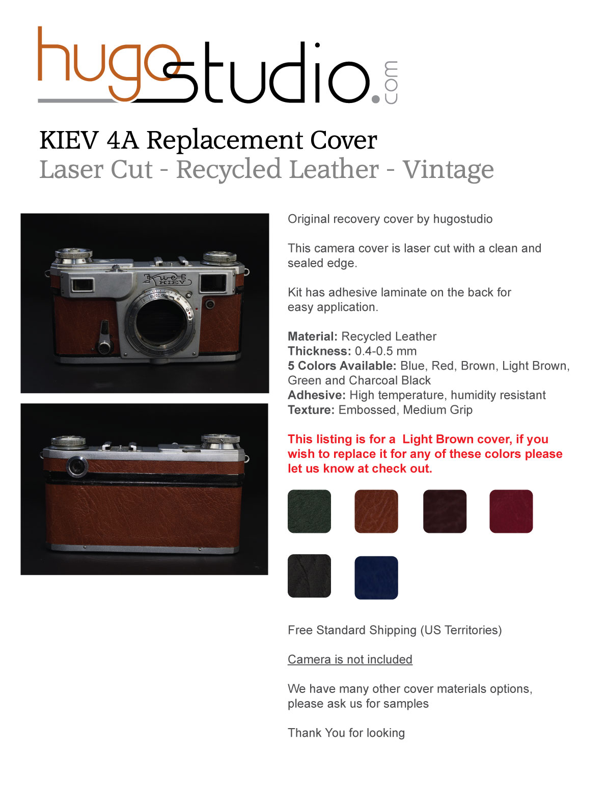 Kiev 4A Replacement Cover - Laser Cut Recycled Leather | eBay